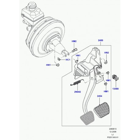 Land rover ressort de rappel pedale de frein Range L322 (SKD000020)