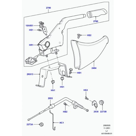 Land rover levier de frein a main Range L322 (SNB000143PVA)