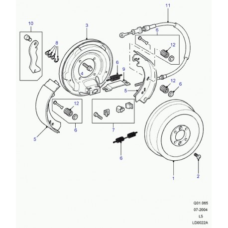 Land rover cable du Frein à Main pour Discovery 2 (SPB000150)