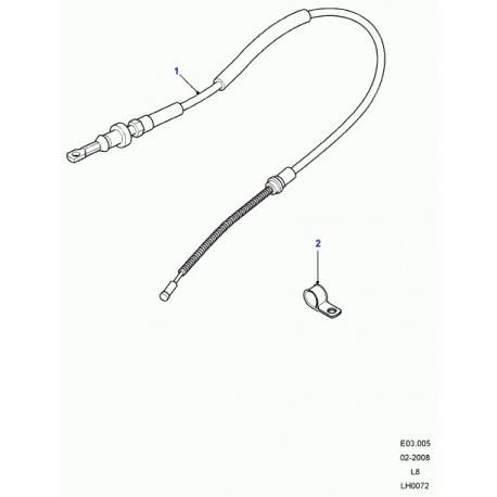 Land rover cable de frein a main Defender 90, 110, 130 (SPB500200)