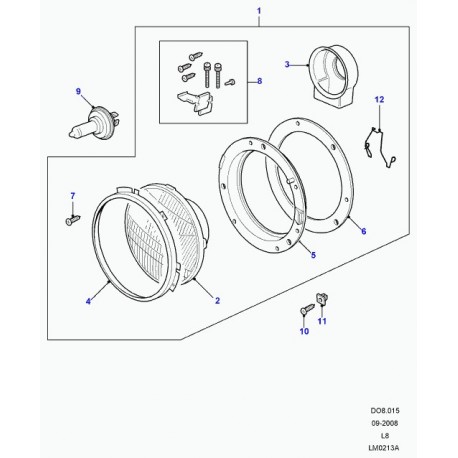 Land rover jeu de pieces de fixation Defender 90, 110, 130, Range Classic (STC1614)