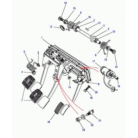 Land rover ressort de rappel pedale de frein Discovery 1 (STC1706)