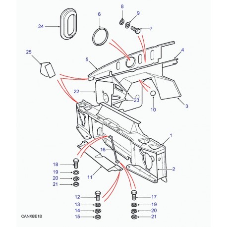 Land rover tole support phare Discovery 1 (STC1767)