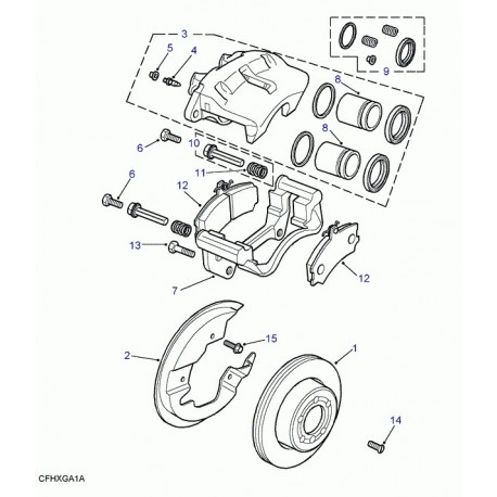 Land rover kit joint etrier Discovery 2 et Range P38 (STC1919)