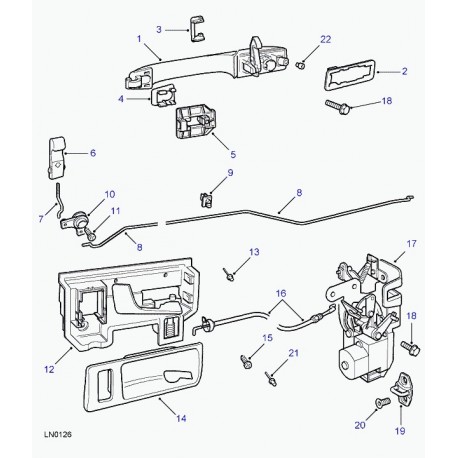 Land rover kit de réparation de poignée droite (STC3064)