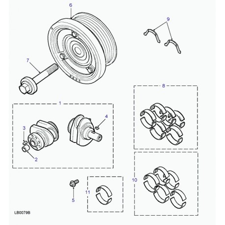 Land rover coussinet arbre a cames Defender 90, 110, Discovery 2 (STC3299)