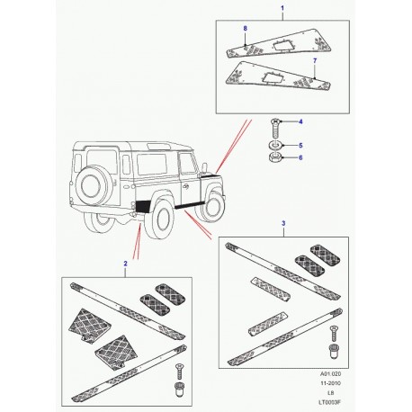 Land rover jeu Defender 90, 110, 130 (STC50245)