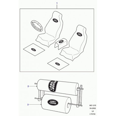 Land rover housse protection de siege Defender 90, 110, 130,  Discovery 2, Freelander 1, Range L322, P38 (STC53051)