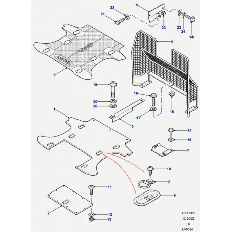 Land rover tapis compartiment de chargement Freelander 1 (STC60631)