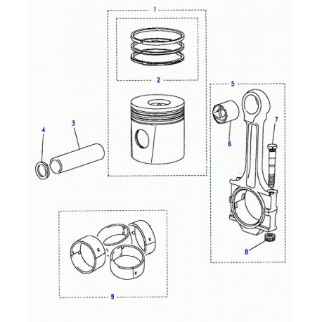 Land rover jeu de segments de piston Defender 90, 110, 130, Discovery 1, Range Classic (STC958)