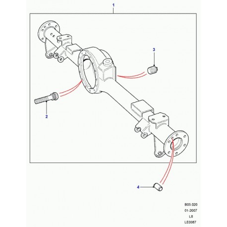 Land rover carter-boite vitesses avec diff. Defender 90, 110, 130 (TAJ000120)