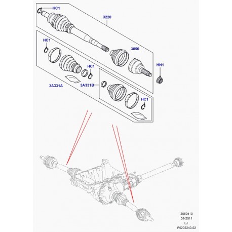 Land rover kit soufflet de cardan d essieu ava Range L322 (TDR000120)