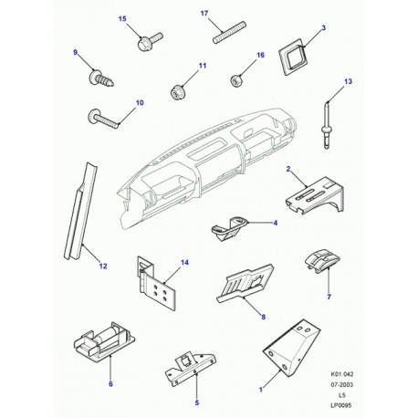 Land rover douille de bouton pression Discovery 2 (TE108081L)