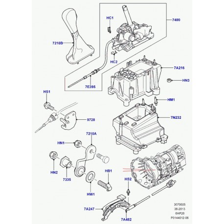 Land rover commutateur selecteur boite vitesse Range L322 (TJK000020)