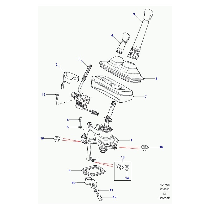 Commander levier Defender 90, 110, 130 LAND ROVER (TSC500020) pas