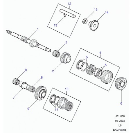 Land rover coussinet arbre a cames Discovery 1 et Freelander 1 (TUK10011L)