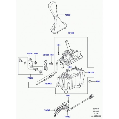 Land rover levier Range L322 (UCD000010)