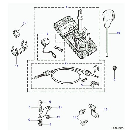 Land rover levier de changement de vitesses Freelander 1 (UCD100830L)