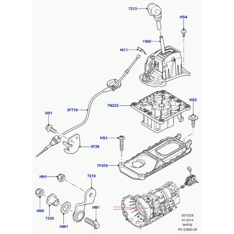 Land rover boule levier changement vitesses Discovery 3 (UCK000081WQY)