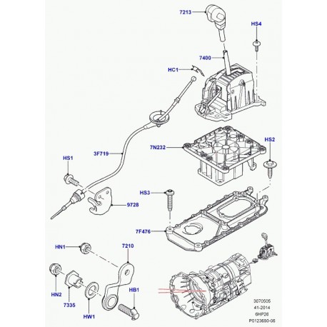 Land rover boule levier changement vitesse Range Sport (UCK500041PVJ)