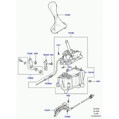 Land rover cable commande levier selecteur Range L322 (UCV500080)
