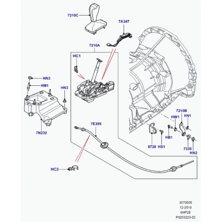 Land rover cable commande levier selecteur Range L322 (UCV500100)