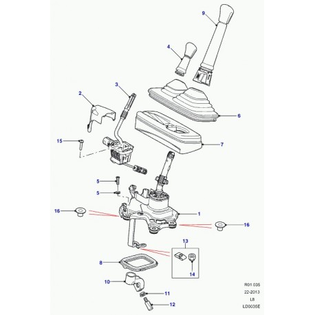 Land rover cache poussiere-levier comm. vit. Defender 90, 110, 130 (ULN500020)