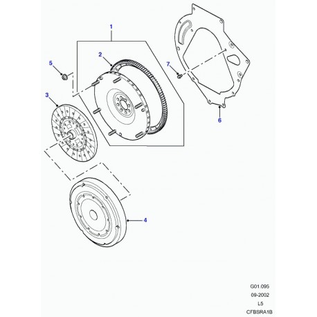 Land rover disque d'embrayage TD5 Defender 90, 110, 130 et Discovery 2 (UQB000120)