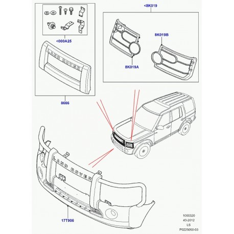 Land rover jeu de pieces de fixation Discovery 3 (VPLAP0023)