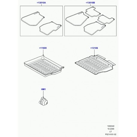 Land rover tapis plancher moquette ensemble Range Sport (VPLAS0196SVB)