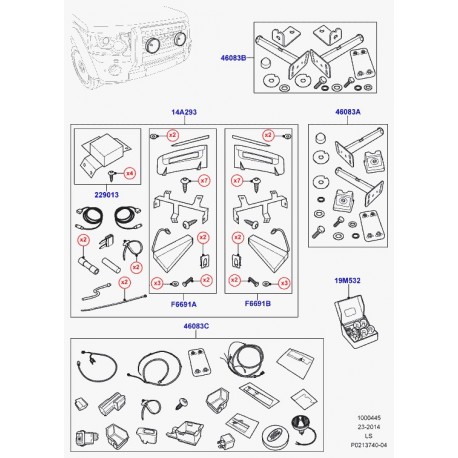 Land rover necessaire-installation spot Discovery 3 (VPLAV0019)