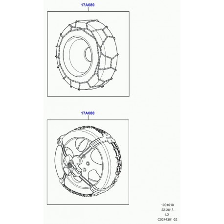 Land rover jeu de chaines anti-derapantes Defender 90, 110, 130, Range Sport (VPLAW0082)