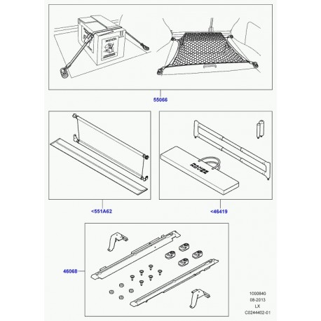 Land rover systeme de retenue de charge Range L405,  Sport (VPLGS0171)