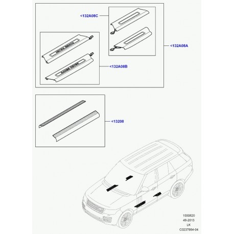 Land rover jeu de roulement de bas de marche Range L405 (VPLGS0261)