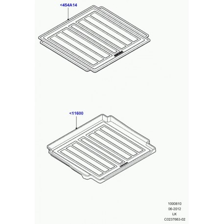 Land rover tapis antiderapant coffre bagage Range L405 (VPLGS0263)