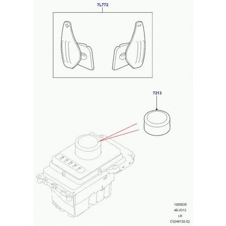 Land rover boule levier changement vitesses Range L405 (VPLGS0277)