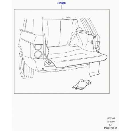 Land rover fourre-tout pliable coffre bagage Range L322 (VPLMS0017)