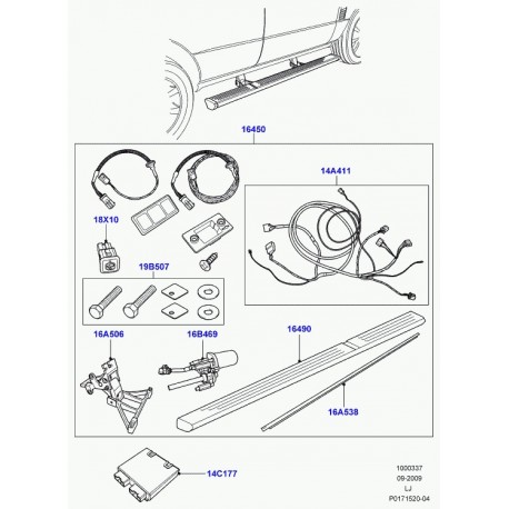 Land rover faisceau de cablage marchepied Range L322 (VPLMV0022)