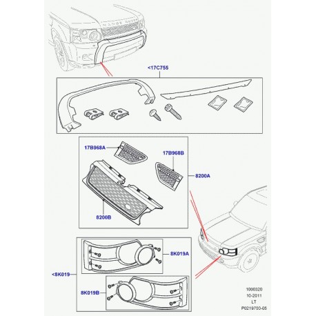 Land rover grille radiateur Range Sport (VPLSB0061)