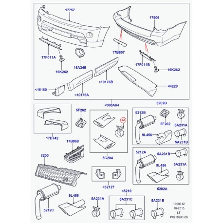 Land rover jeu de transformation carrosserie Range Sport (VPLSB0077LML)