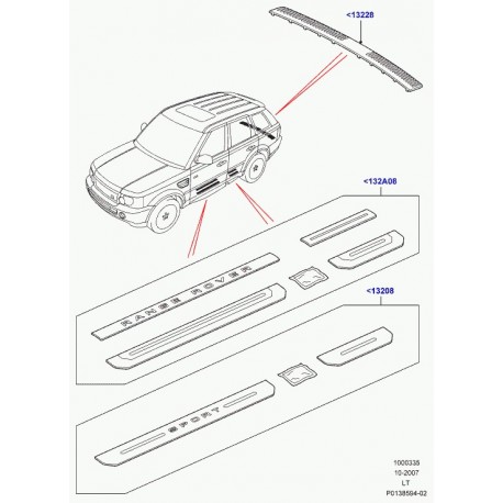 Land rover jeu de roulement de bas de marche Range Sport (VPLSS0042)