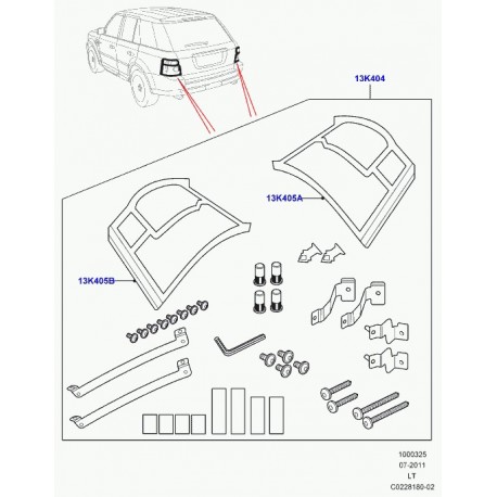 Land rover grilles arriere Range Sport (VPLTP0064)