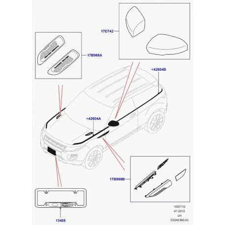 Land rover bande enjoliveur Evoque (VPLVB0090NER)