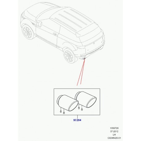 Land rover kit finition d'échappement Evoque (VPLVB0107)