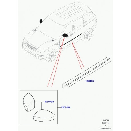 Land rover moulures de protection ensemble Range Sport (VPLWP0159)