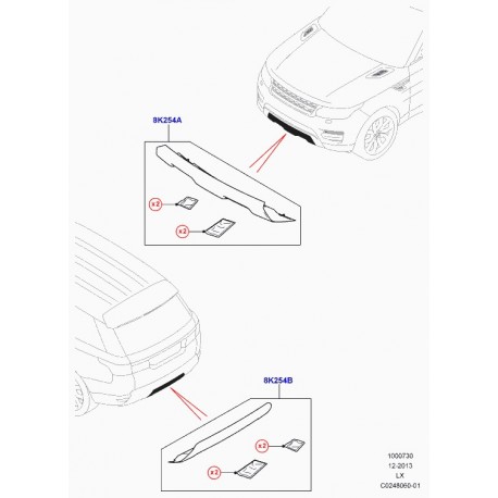 Land rover plaque patinage Range Sport (VPLWP0163)