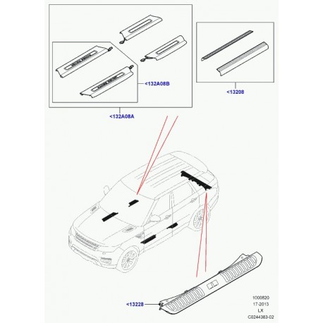 Land rover jeu de roulement de bas de marche Range Sport (VPLWS0207)