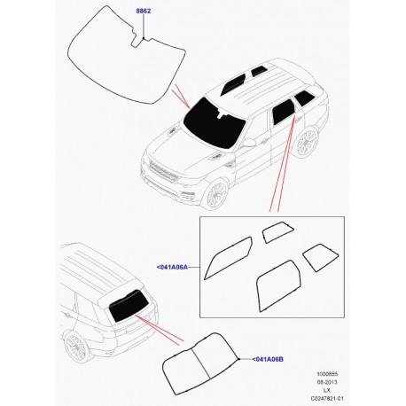 Land rover jeu stores de vitres Range Sport (VPLWS0216)