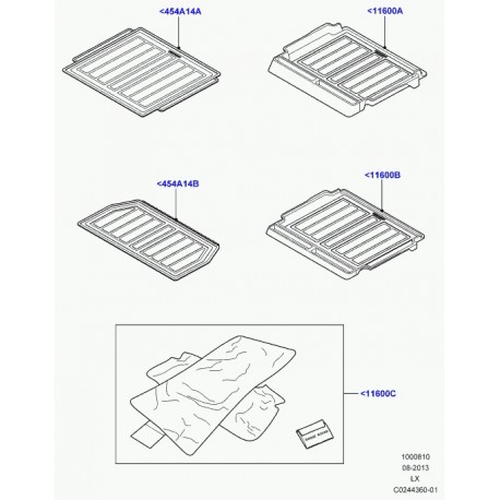 Land rover tapis compartiment charg-caoutchouc Range Sport (VPLWS0223)