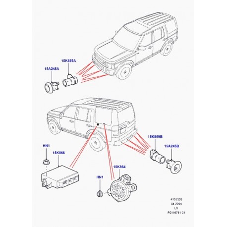 Land rover encadrement capteur aide stationnement Discovery 3 (VTJ000100PMA)